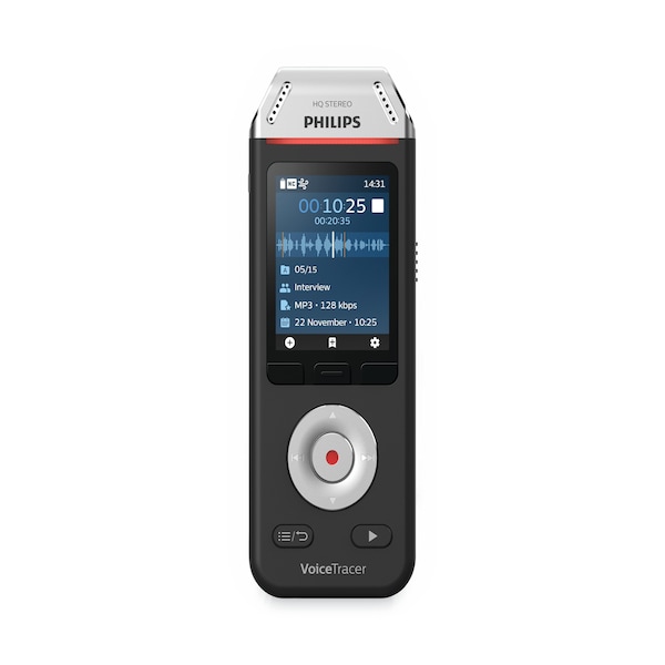 Philips Voice Tracer DVT2110 Digital Recorder 8 GB, Black/Silver